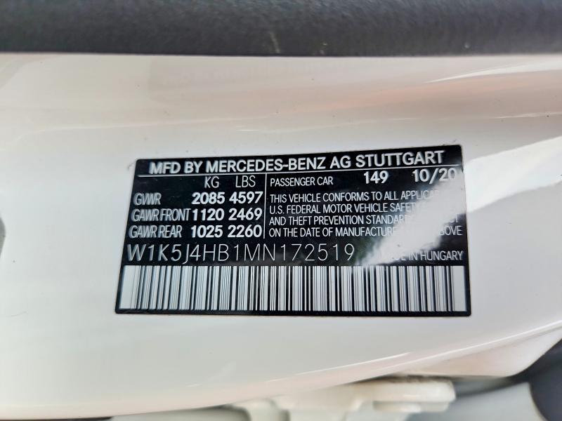 Продаж на аукціоні авто 2021 Mercedes-benz Cla, vin: W1K5J4HB1MN172519, номер лоту: 62002946