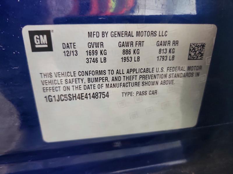 Продажа на аукционе авто 2014 Chevrolet Sonic, vin: 1G1JC5SH4E4148754, номер лота: 59289736