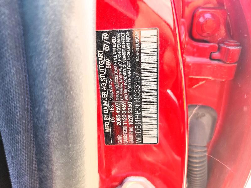 62747626 :رقم المزاد ، WDD5J4HB3LN033457 vin ، 2020 Mercedes-benz Cla مزاد بيع