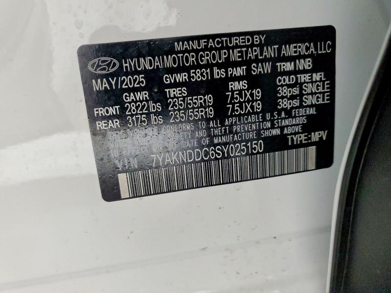 2025 Hyundai Ioniq 5 მანქანა იყიდება აუქციონზე, vin: 7YAKNDDC6SY025150, აუქციონის ნომერი: 59986646