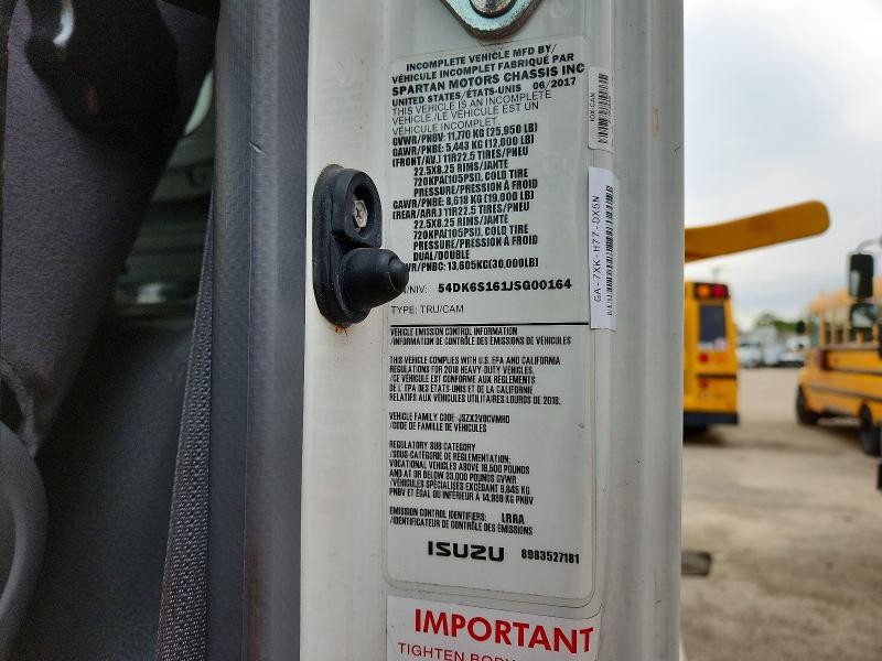 2018 Isuzu Ftr მანქანა იყიდება აუქციონზე, vin: 54DK6S161JSG00164, აუქციონის ნომერი: 58707616
