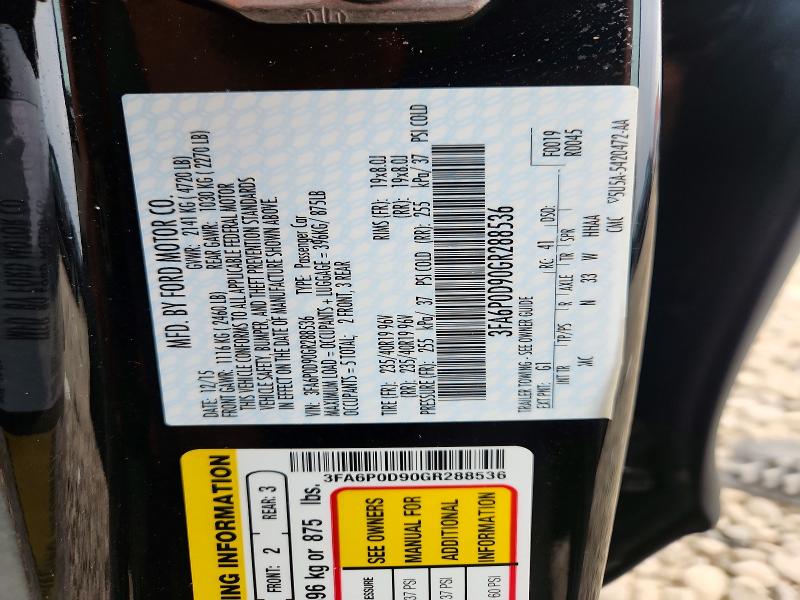 2016 Ford Fusion მანქანა იყიდება აუქციონზე, vin: 3FA6P0D90GR288536, აუქციონის ნომერი: 62517646