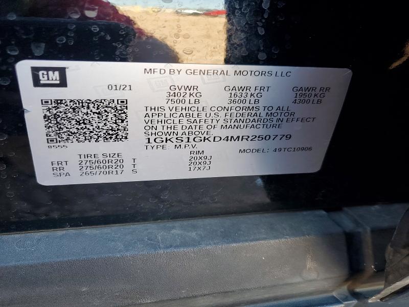 Продажа на аукционе авто 2021 Gmc Yukon Xl, vin: 1GKS1GKD4MR250779, номер лота: 60247286