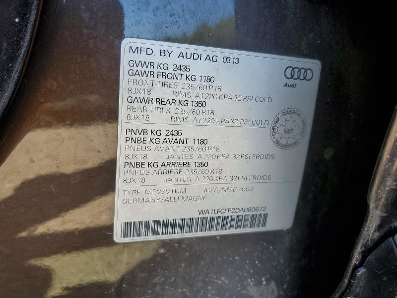 Aukcja sprzedaży 2013 Audi Q5, vin: WA1LFCFP2DA080672, numer aukcji: 60139316