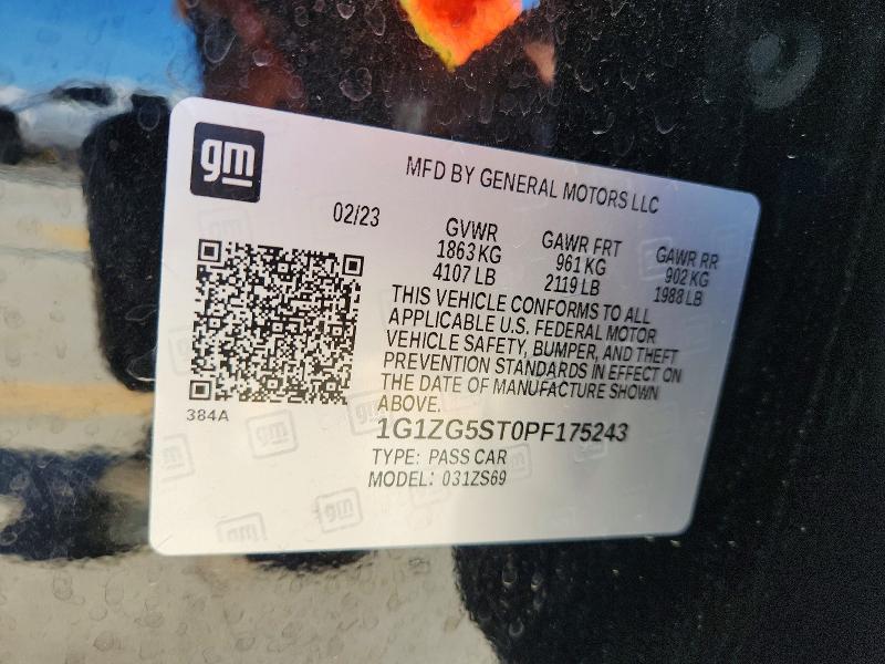 2023 Chevrolet Malibu მანქანა იყიდება აუქციონზე, vin: 1G1ZG5ST0PF175243, აუქციონის ნომერი: 62598316