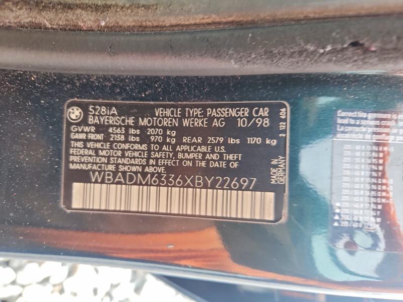1999 Bmw 528 მანქანა იყიდება აუქციონზე, vin: WBADM6336XBY22697, აუქციონის ნომერი: 59670636