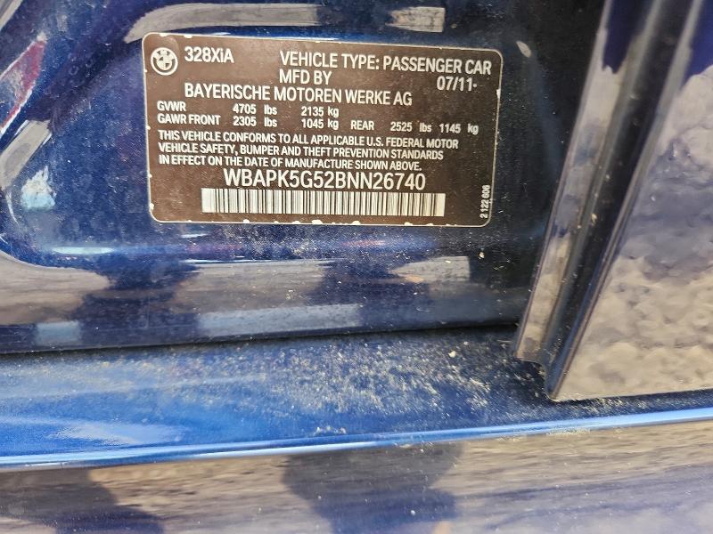 Продажа на аукционе авто 2011 Bmw 328, vin: WBAPK5G52BNN26740, номер лота: 60814556