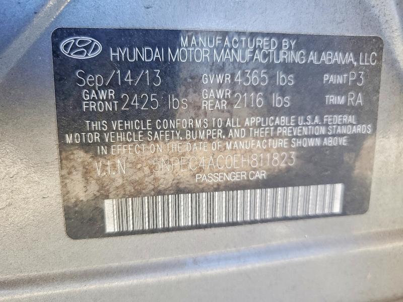 2014 Hyundai Sonata მანქანა იყიდება აუქციონზე, vin: 5NPEC4AC0EH811823, აუქციონის ნომერი: 62436076
