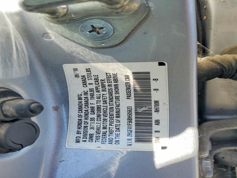 60696916 :رقم المزاد ، 2HGFA1F56BH505623 vin ، 2011 Honda Civic مزاد بيع