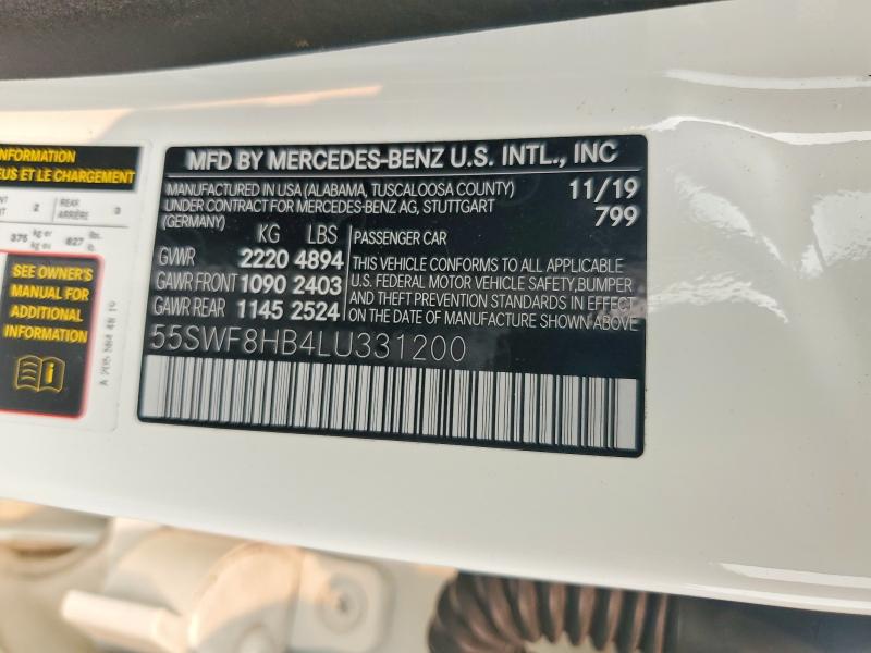 Продажа на аукционе авто 2020 Mercedes-benz C, vin: 55SWF8HB4LU331200, номер лота: 60718826