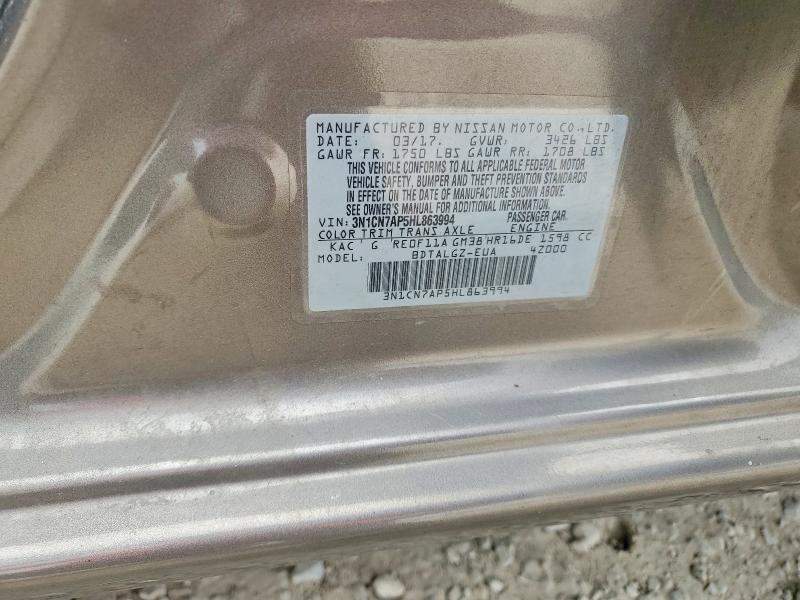 Aukcja sprzedaży 2017 Nissan Versa, vin: 3N1CN7AP5HL863994, numer aukcji: 61089386