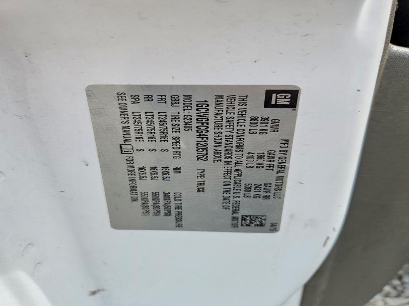 Продаж на аукціоні авто 2015 Chevrolet Express G2500, vin: 1GCWGFCG4F1205762, номер лоту: 61571296