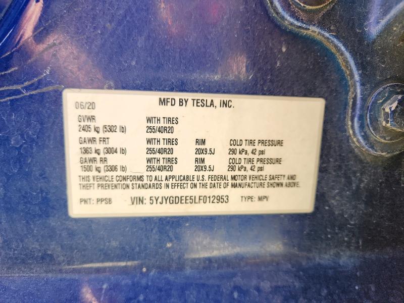 Продаж на аукціоні авто 2020 Tesla Model Y, vin: 5YJYGDEE5LF012953, номер лоту: 62351586