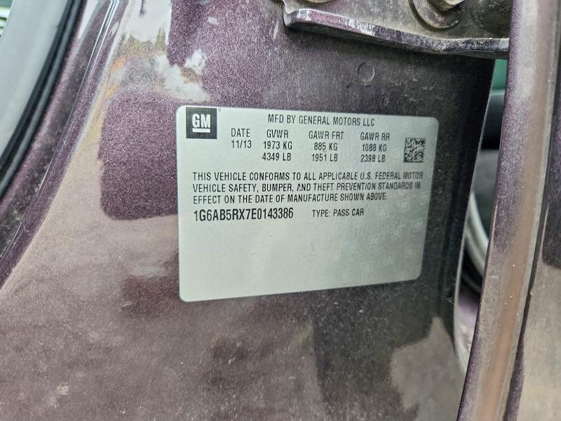 Aukcja sprzedaży 2014 Cadillac Ats, vin: 1G6AB5RX7E0143386, numer aukcji: 59232386