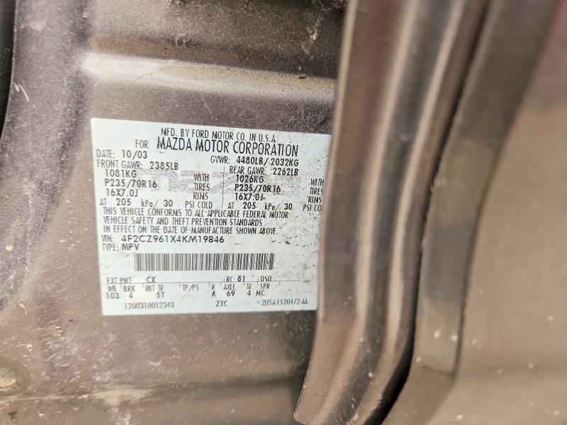 Продаж на аукціоні авто 2004 Mazda Tribute, vin: 4F2CZ961X4KM19846, номер лоту: 61136476
