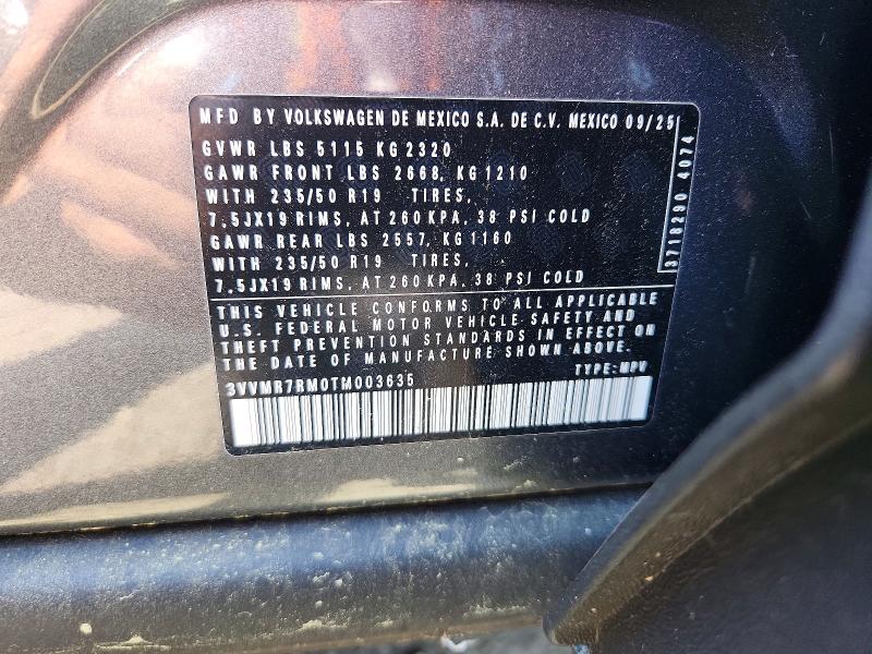 2026 Volkswagen Tiguan მანქანა იყიდება აუქციონზე, vin: 3VVMR7RM0TM003635, აუქციონის ნომერი: 59369846