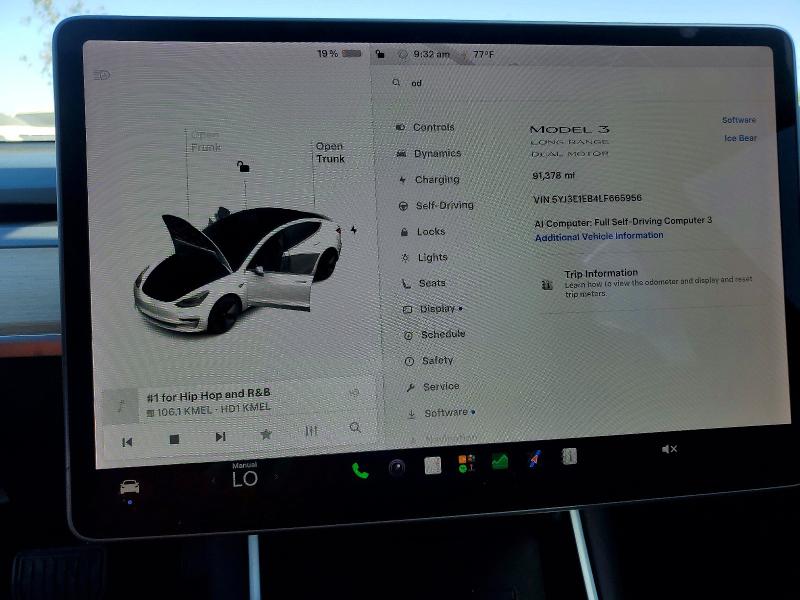 2020 Tesla Model 3 მანქანა იყიდება აუქციონზე, vin: 5YJ3E1EB4LF665956, აუქციონის ნომერი: 61551606