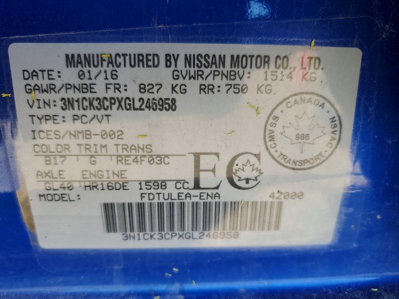 Продаж на аукціоні авто 2016 Nissan Micra, vin: 3N1CK3CPXGL246958, номер лоту: 63367666