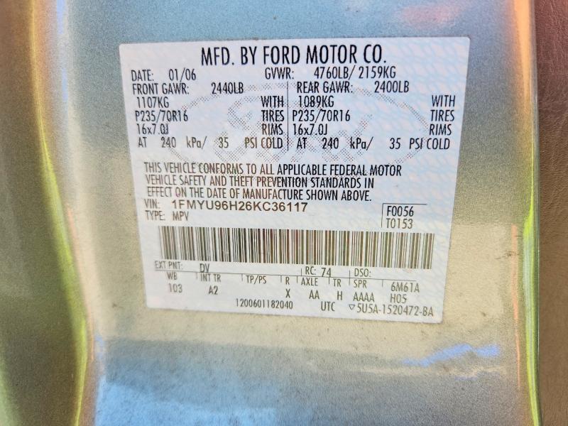 Продажа на аукционе авто 2006 Ford Escape, vin: 1FMYU96H26KC36117, номер лота: 60886936