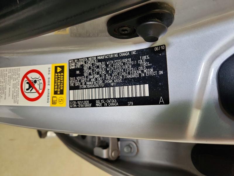 Aukcja sprzedaży 2010 Lexus Rx, vin: 2T2BK1BAXAC067707, numer aukcji: 63210876