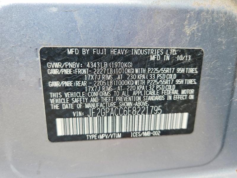 Продажа на аукционе авто 2014 Subaru Xv Crosstrek, vin: JF2GPACC6E8221795, номер лота: 60437116
