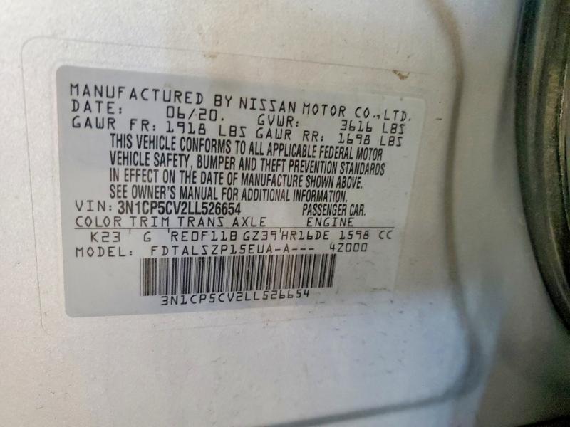 Продаж на аукціоні авто 2020 Nissan Kicks, vin: 3N1CP5CV2LL526654, номер лоту: 59258286