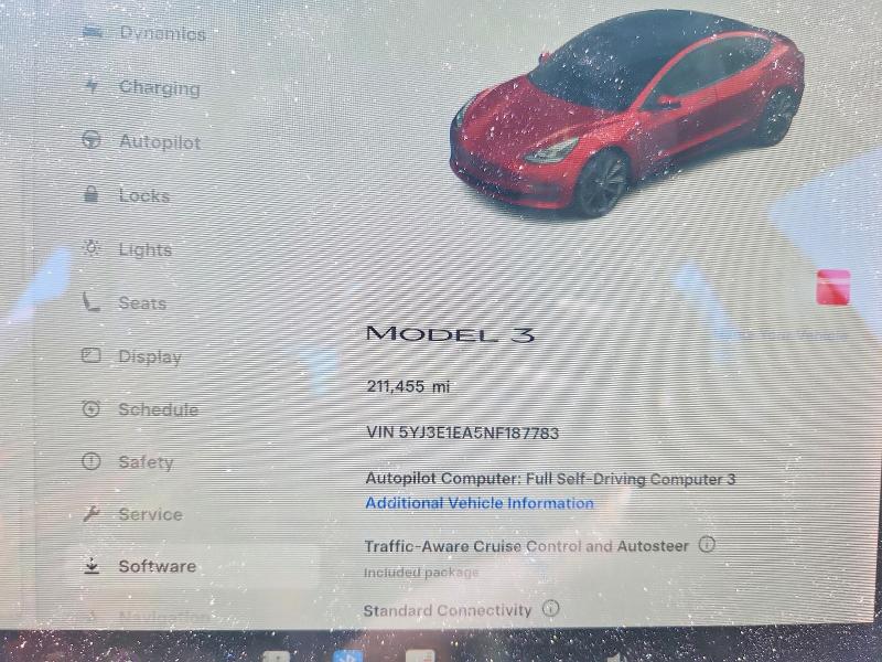60953616 :رقم المزاد ، 5YJ3E1EA5NF187783 vin ، 2022 Tesla Model 3 مزاد بيع