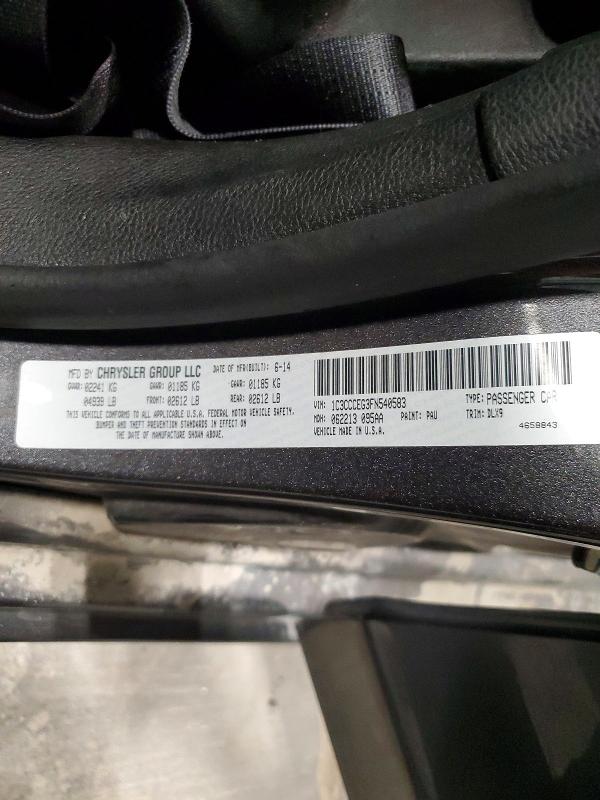 62981306 :رقم المزاد ، 1C3CCCEG3FN540583 vin ، 2015 Chrysler 200 مزاد بيع