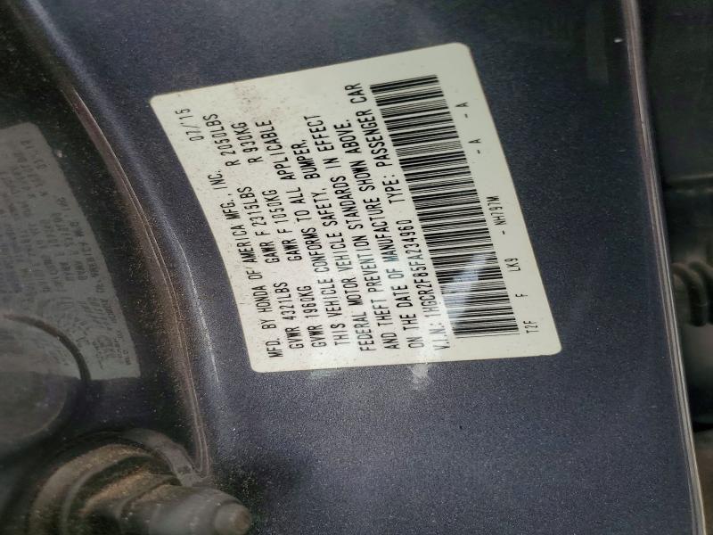 60923996 :رقم المزاد ، 1HGCR2F85FA234960 vin ، 2015 Honda Accord مزاد بيع