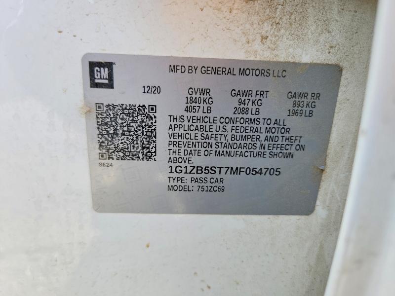 Aukcja sprzedaży 2021 Chevrolet Malibu, vin: 1G1ZB5ST7MF054705, numer aukcji: 60826136