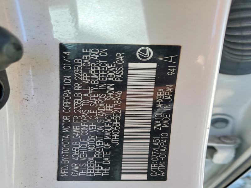 Aukcja sprzedaży 2014 Lexus Ct, vin: JTHKD5BH5E2178946, numer aukcji: 60074066