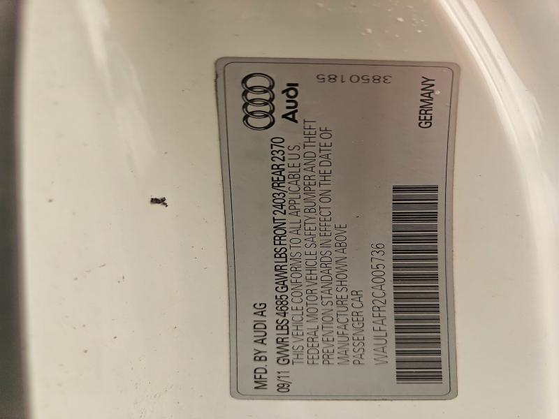 Aukcja sprzedaży 2012 Audi A5, vin: WAULFAFR2CA005736, numer aukcji: 60407116