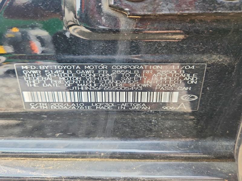 Aukcja sprzedaży 2005 Lexus Ls, vin: JTHBN36F655005493, numer aukcji: 61994306