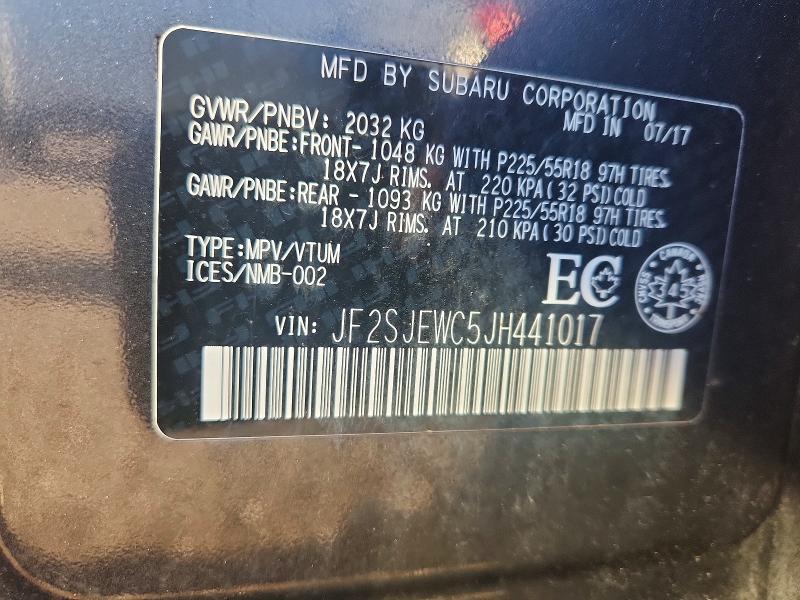 Auction sale of the 2018 Subaru Forester, vin: JF2SJEWC5JH441017, lot number: 62782916