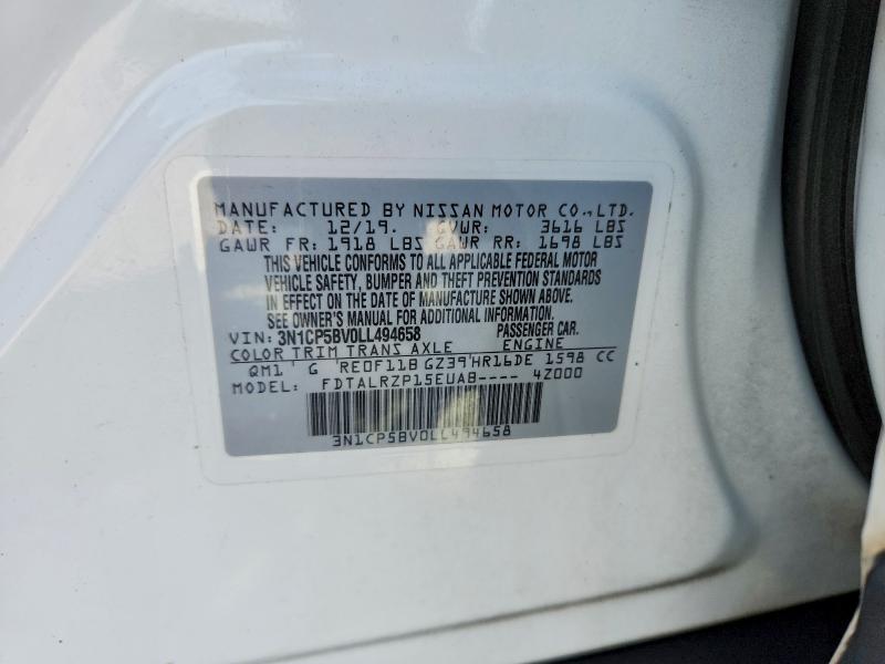 Продаж на аукціоні авто 2020 Nissan Kicks, vin: 3N1CP5BV0LL494658, номер лоту: 62016856