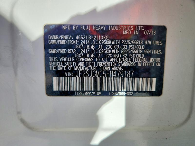 Продаж на аукціоні авто 2014 Subaru Forester, vin: JF2SJGMC5EH479187, номер лоту: 63039206