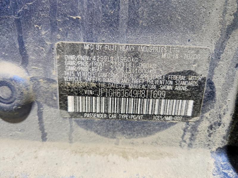 Продажа на аукционе авто 2009 Subaru Impreza, vin: JF1GH63649H811699, номер лота: 60201816