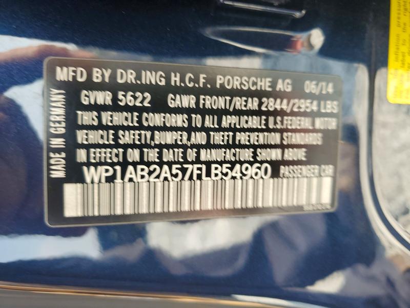 62827176 :رقم المزاد ، WP1AB2A57FLB54960 vin ، 2015 Porsche Macan مزاد بيع