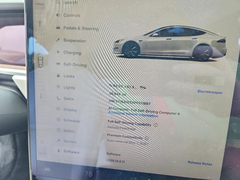 Продажа на аукционе авто 2023 Tesla Model S, vin: 5YJSA1E5XPF511887, номер лота: 60561986