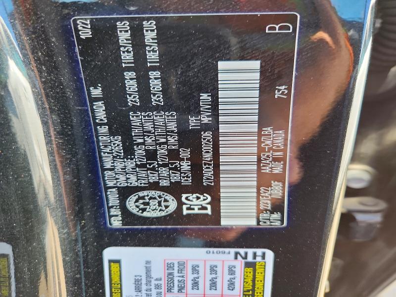 Aukcja sprzedaży 2022 Lexus Nx, vin: 2T2ADCEZ4NC002506, numer aukcji: 60121746