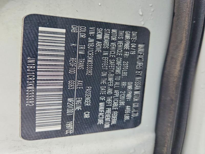 Aukcja sprzedaży 2019 Nissan Rogue Sport, vin: JN1BJ1CR3KW333382, numer aukcji: 61367256