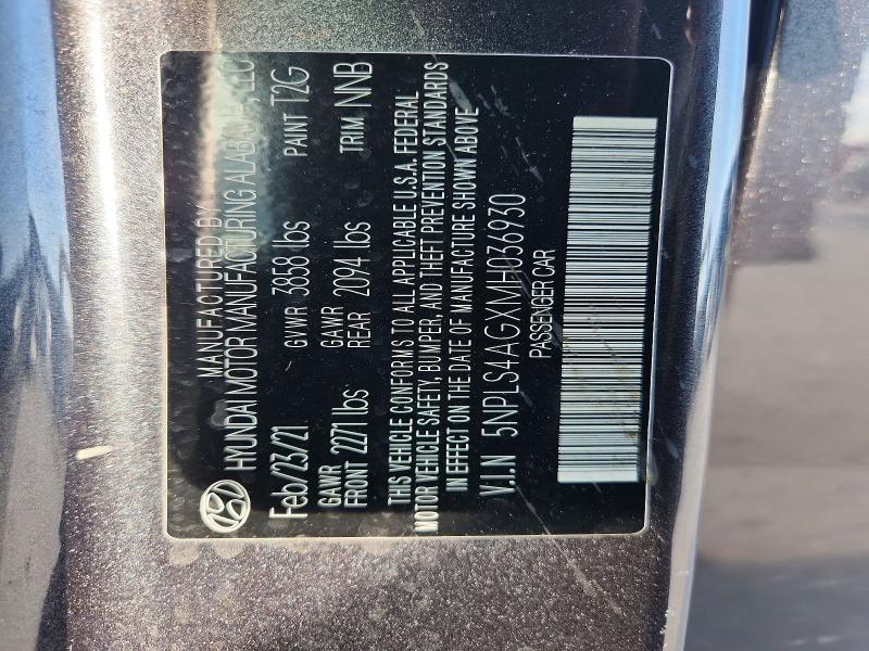 62469356 :رقم المزاد ، 5NPLS4AGXMH036930 vin ، 2021 Hyundai Elantra مزاد بيع