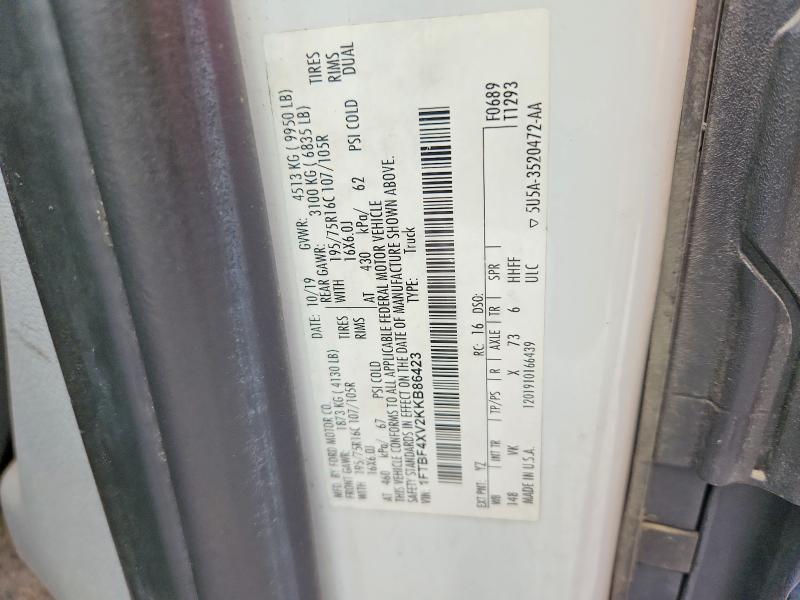 Продажа на аукционе авто 2019 Ford Transit, vin: 1FTBF4XV2KKB86423, номер лота: 61860316