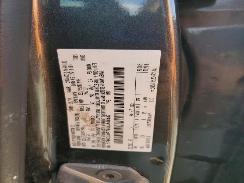2018 Ford Escape მანქანა იყიდება აუქციონზე, vin: 1FMCU0F79JUA08447, აუქციონის ნომერი: 61869316