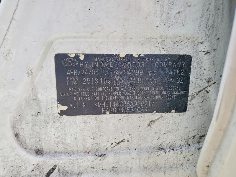 60508676 :رقم المزاد ، KMHET46C56A079217 vin ، 2006 Hyundai Sonata مزاد بيع