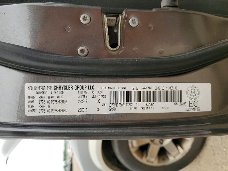 Продаж на аукціоні авто 2010 Dodge Ram 1500, vin: 1D7RV1CT9AS140242, номер лоту: 61140526