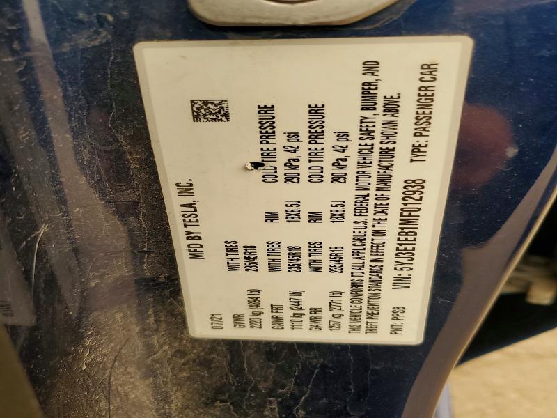 Aukcja sprzedaży 2021 Tesla Model 3, vin: 5YJ3E1EB1MF012938, numer aukcji: 58185686