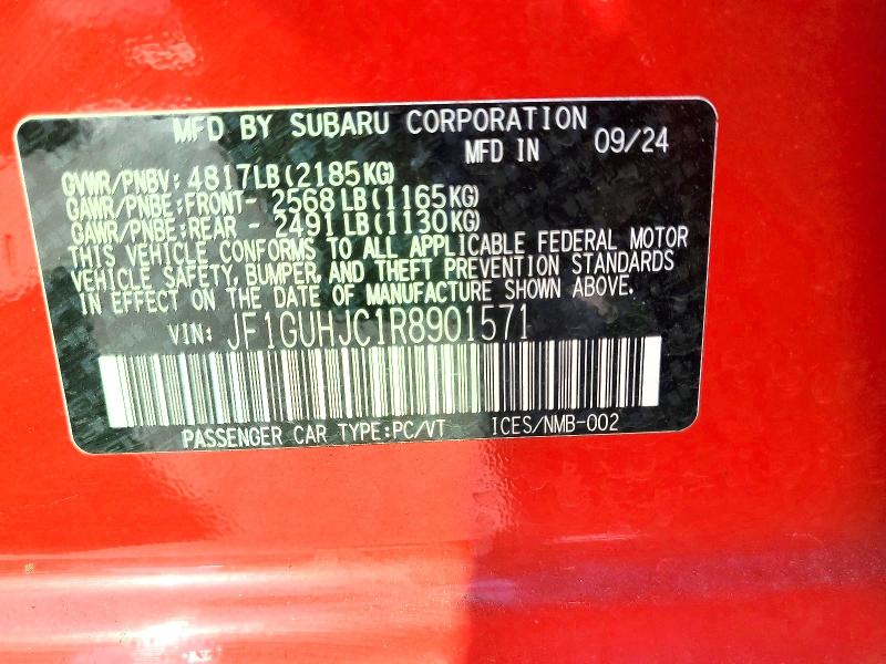 59908706 :رقم المزاد ، JF1GUHJC1R8901571 vin ، 2024 Subaru Impreza مزاد بيع