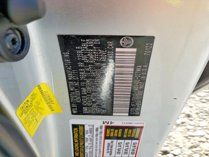 2011 Toyota Camry მანქანა იყიდება აუქციონზე, vin: 4T1BF3EK1BU757161, აუქციონის ნომერი: 60001116