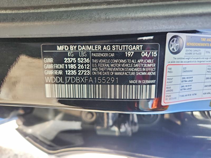 Продажа на аукционе авто 2015 Mercedes-benz Cls, vin: WDDLJ7DBXFA155291, номер лота: 61663156
